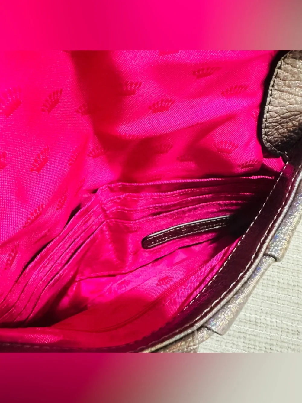 Juicy Couture Pewter Rainbow Traveler Wristlet‎ Clutch Bag NWT
